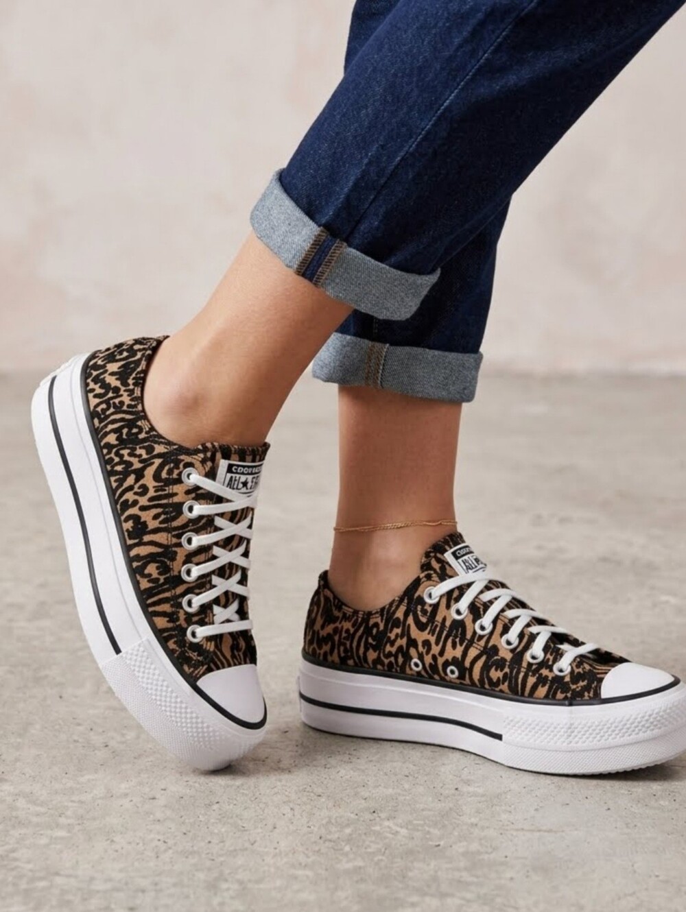 Converse Double Stack Platform Leopard Print Chuck Taylor All Star Lift Women 9